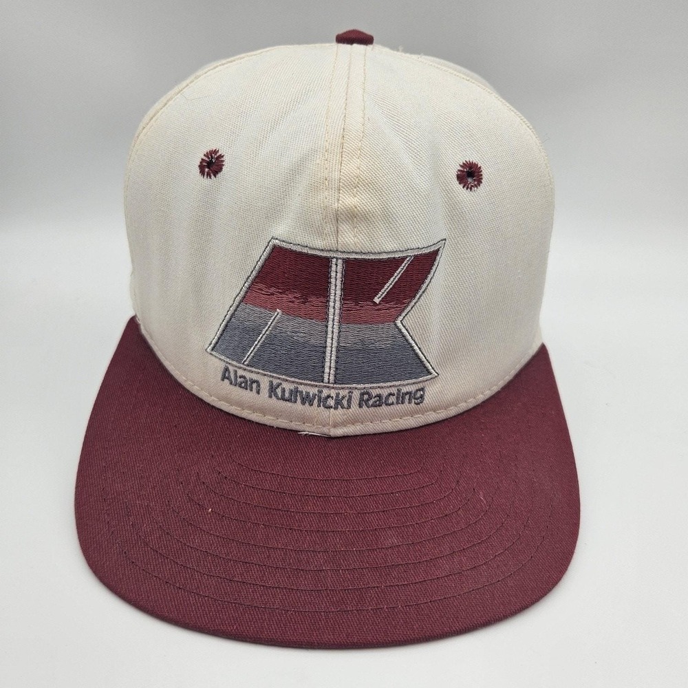Vintage‎ Alan Kulwicki Hat Cap Snap Back Mens Large NASCAR Geoff Bodine 90s